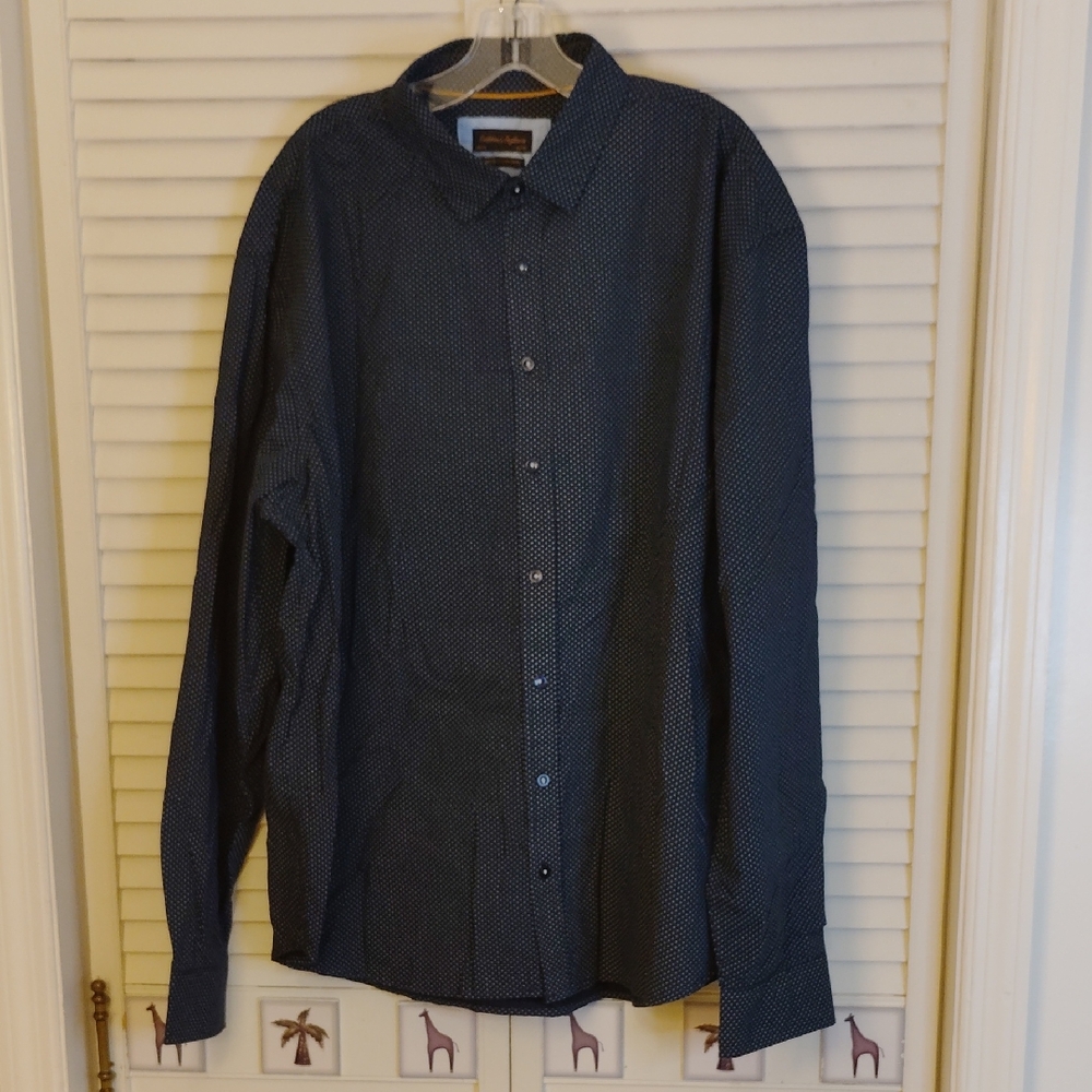 Gentlemen's Outfitters Men's Dark Blue Patterned Casual Shirt